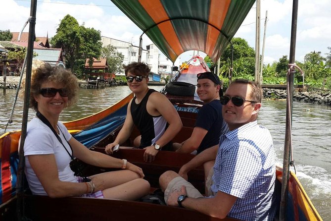 2-hour SUNSET Canal Tour + FOODS Tasting with Tour Guide - Chao Phraya River and Wat Arun at sunset: the money shot, with meaning