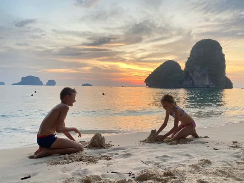 7 Islands sunset tour plus bioluminescent plankton + BBQ - First Stops Before the Swim: Phra Nang Cave Shrine and Tup Island