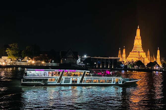 Bangkok Chao Phraya River Sunset Cruise Tour Admission Ticket - Landmark Views From The River: Rama VIII Bridge, Grand Palace Area, Wat Arun