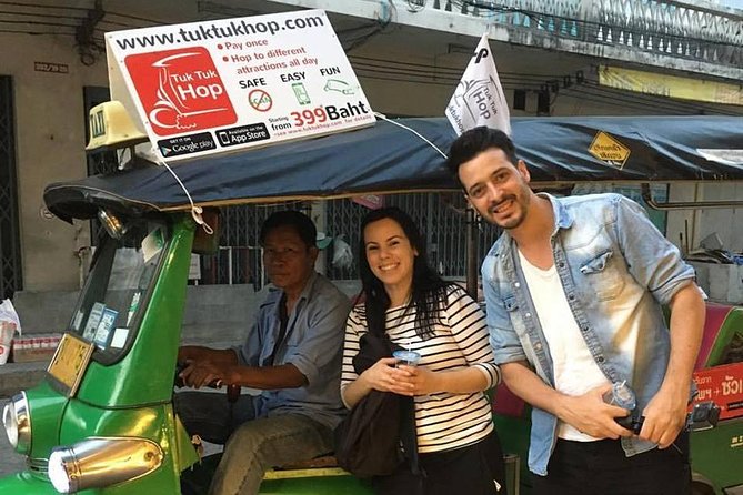 Bangkok Combo: Tuk Tuk App Pass, Chao Phraya Boat & E-sim - Stop 2: Silom for City Scale and Landmark Contrast