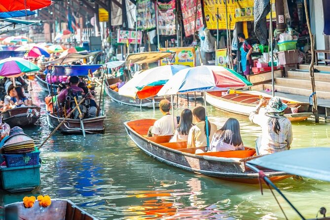 Bangkok Damnoen Saduak, Train Market, Mahanakhon Skywalk - Damnoen Saduak Floating Market: Paddle Boat Canals and Your Own Food Time