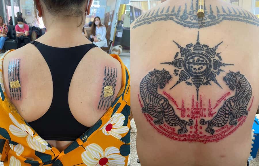 Bangkok: Hand Poked Thai Tattoo Guide at Wat Bang Phra - The 5-hour flow: pickup, design selection, hand-poke session, and return