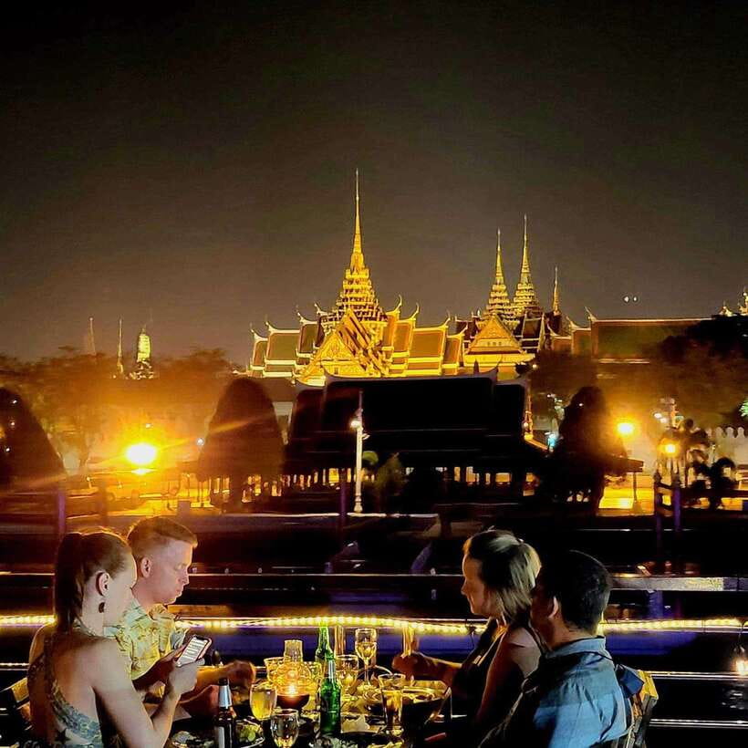 Bangkok: Luxury White Dinner Cruise Free Flow Beer and Wine - Deck strategy: seating, stairs, and where the best views happen