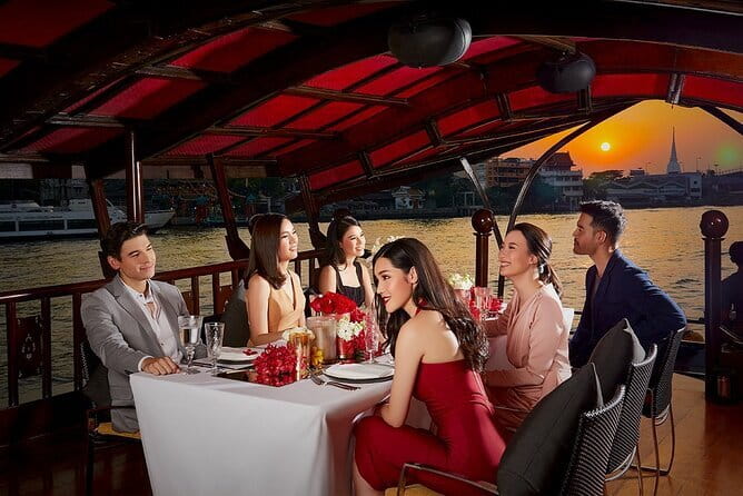 Bangkok Manohra Cruise Sunset Dining on Chao Phraya River - Manohra Dinner Cruise Setup: Antique Barge Comfort and Real Dinner Focus