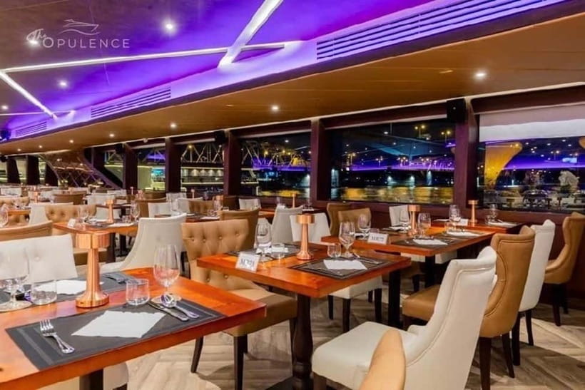 Bangkok: Opulence Luxury River Dinner Cruise - Live band on two decks and rooftop star views