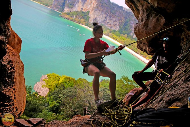 Beginner's Full Day Rock Climbing and Caving Tours at Railay Beach in Krabi - Afternoon climbing + caving + abseiling from the Railay viewpoint