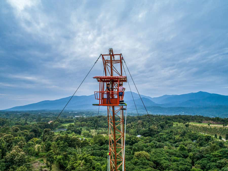 Chiang Mai: Bungy Jumping Adventure - The Jump Itself: Free Fall Over the Lagoon and Optional Water Touch