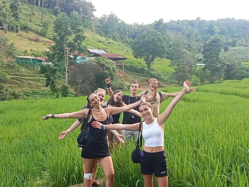 CHIANG MAI ELEPHANT VILLAGE SANCTUARY JUNGLE ADVENTURE - Dock Ko Ki Karen village walk: rice fields, outfits, and a local owner
