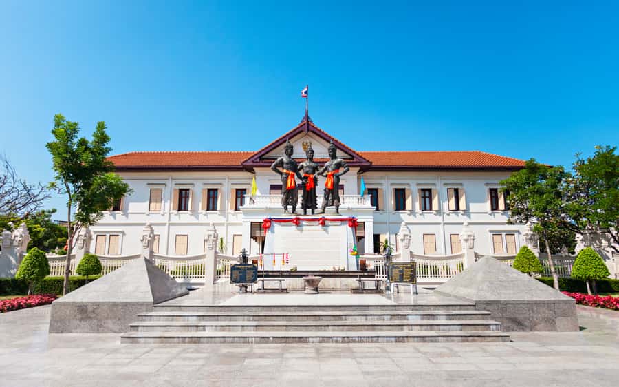 Chiang Mai: Half-Day Private City Tour by Tuk Tuk - Three Kings Monument Square in the walled Old Town