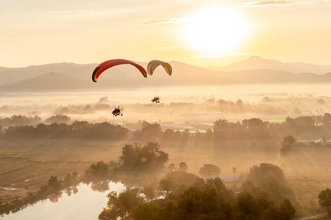 Chiang Mai Paramotor Flying Experience - Landing Back at the Departure Site: GoPro Footage and Optional Pro Photos