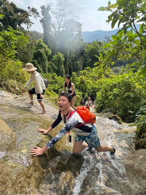 Chiang Mai Sticky Waterfall Adventure-Climb Like Spider-Man! - Splash, Swim, and Recharge in the Waterfall Area