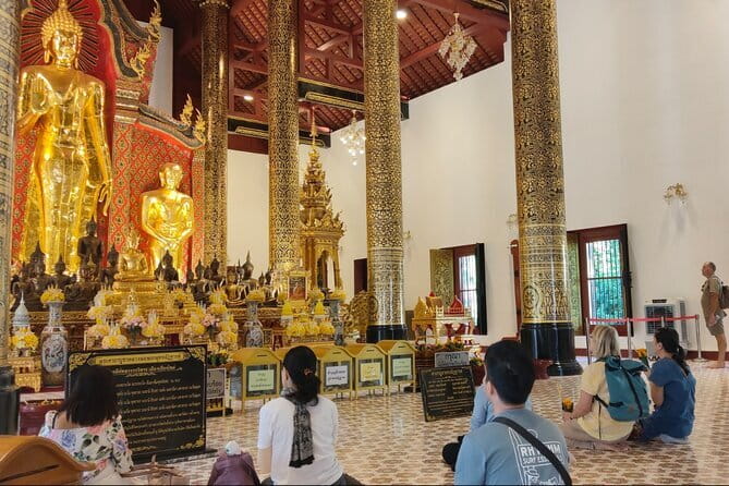 Chiang Mai Temples & Old City Hidden Gems Small Group Tour 2 Hrs - City Pillar Shrine area (Wat Inthakin / Wat Sadeu Muang): faith at the center