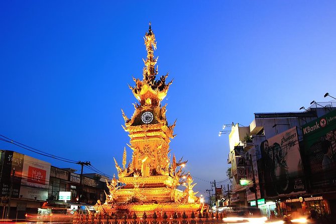 Chiang Rai Food & Night Market Walking Tour with Local Host - Clock Tower Chiang Rai: golden details in about 30 minutes