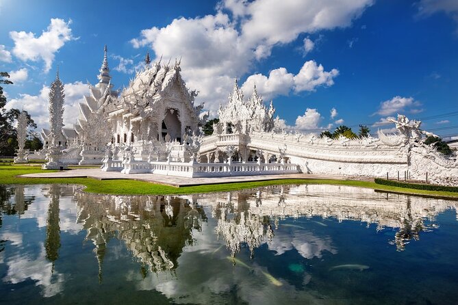 Chiangmai to White Temple, Blue Temple & Black museum - Wat Rong Khun (White Temple): modern “heaven” visuals in bright white