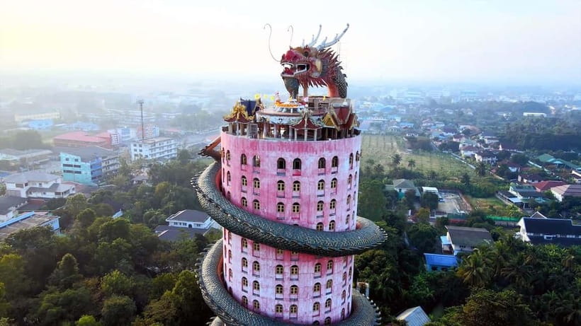 From Bangkok: Don Wai Market, Wat Samphran & Lotus Café Tour - Wat Don Wai: a 30-minute reset by the water