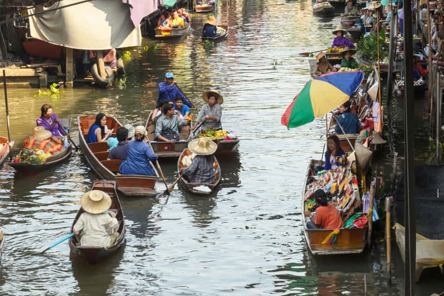 From Bangkok: Floating Market & Ayutthaya Private Day Trip - Maeklong Railway Market: the train passing the stalls is the whole show