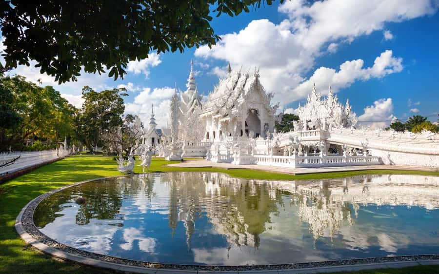 From Chiang Mai: Chiang Rai 2 Temples and Golden Triangle - Blue Temple (Wat Rong Suea): cool colors, clean details