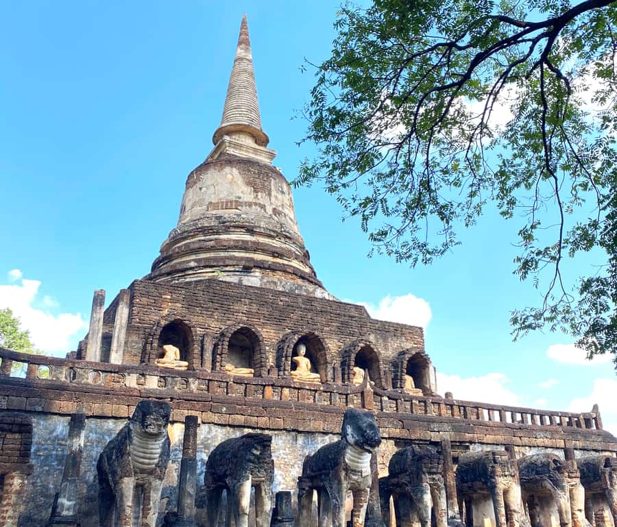 From Chiang Mai: Customize Your Own Sukhothai Heritage Tour - Wat Chang Lom Ancient Remains: 32 elephants around the main structure