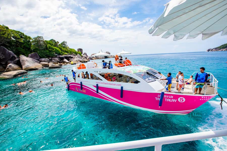 From Khao Lak: Similan Islands Day Trip by Luxury Catamaran - The return: drinks, snacks, and Thai favorites to close out the day
