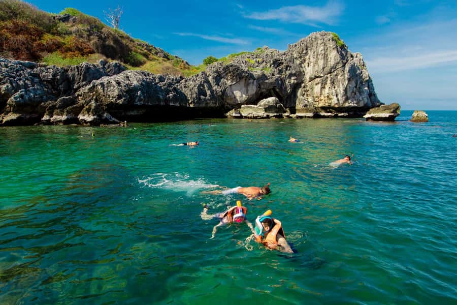 From Ko Pha Ngan: Angthong Marine Park Speedboat Adventure - Emerald lagoon at Talay Nai (Ko Mae Ko): the star stop