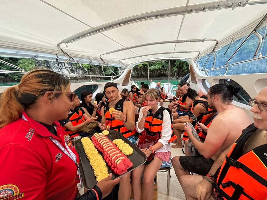 From Phi Phi : One Day Trip by speedboat with Lunch - Nui Bay on Koh Phi Phi Don: the calmer cove when you need it