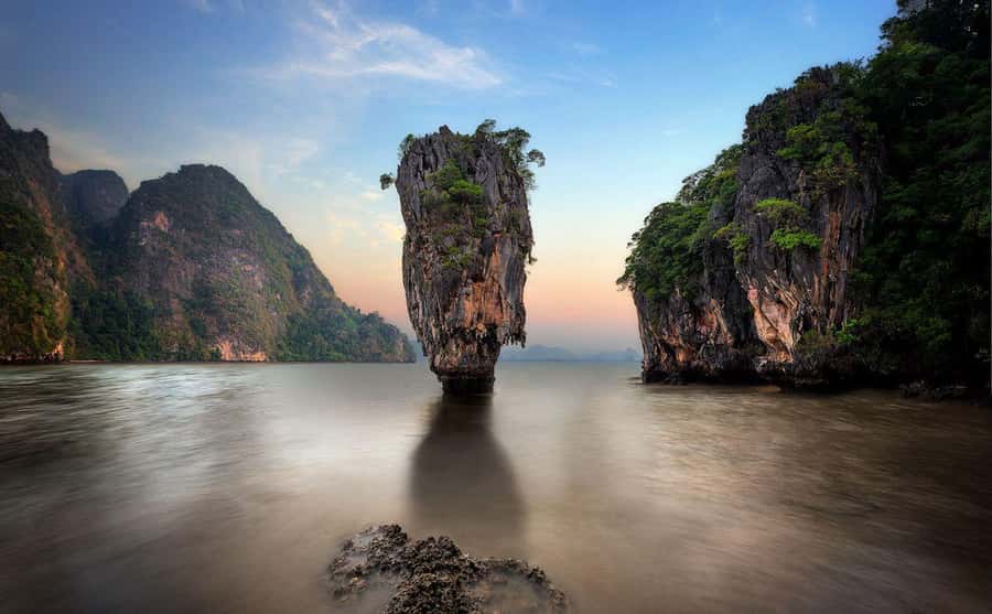 From Phuket: James Bond Sunset Boat Tour & Canoe Adventure - The first lagoon stop: Koh Hong’s Room Island by canoe