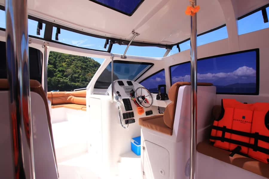 From Phuket: Premium Private Speedboat Coral/Racha/Promthep - Banana Beach with a beach chair: built-in downtime, not just “stop and go”