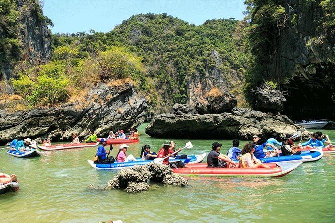 James Bond Island and Phang Nga Bay Tour By Big Boat From Phuket - Stop 1: Phang Nga Bay water time and the canoe-cave style