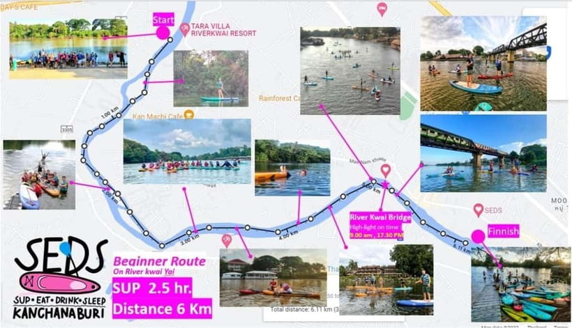 Kanchanaburi: River Kwai Stand-Up Paddleboarding Tour - The 6 km River Kwai route: what you’ll actually see