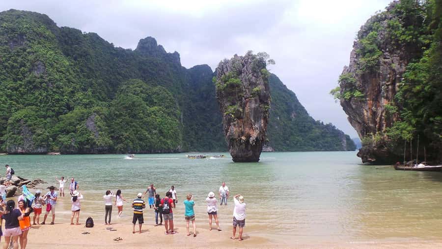 Khao Lak: James Bond Island & Canoeing Tour by Longtail Boat - Wat Suwan Khuha (Suwankhuha) temple: carvings, statues, and monkeys