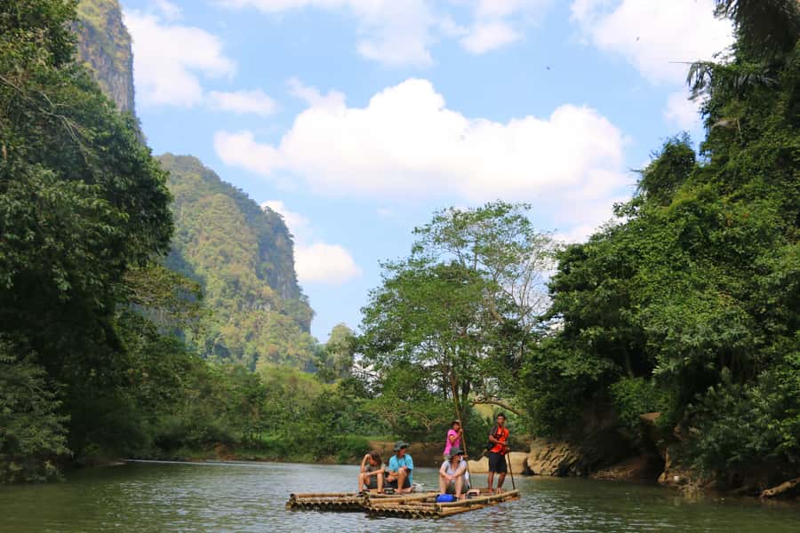 Khao Lak: Khao Sok Bamboo Rafting and Elephant Bathing Trip - Elephant conservation camp: feeding and river bathing up close