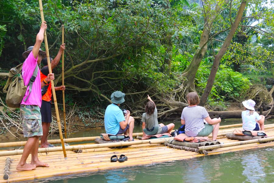 Khao Lak: Khao Sok Bamboo Rafting and Elephant Bathing Trip - Takuapa local market: quick taste of real daily life