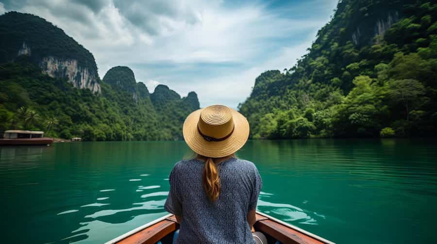 Khao Sok: Private Longtail Boat Tour at Cheow Lan Lake - The Three Brothers limestone formations and wildlife spotting