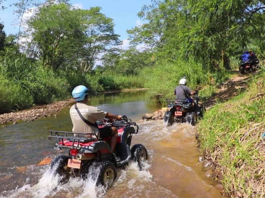 KhaoLak:ATV, ZipLine, & Rafting Adventure Monkey Cave Temple - The 200-meter zipline: treetop views without the long hike