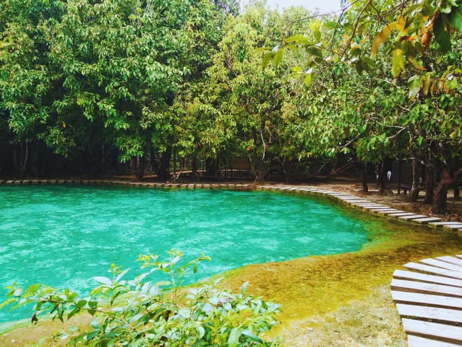 Ko Lanta: Full Day Emerald Pool&Hot Spring With Tiger Temple - Hot spring waterfall tubs in Krabi: soak at 40–50°C
