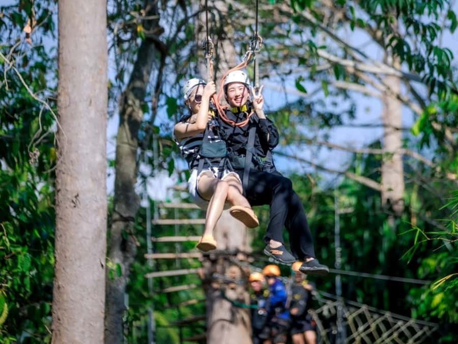Koh Samui: Samui Zipline adventure and hotel pick up service - Entering The Samui Zipline World: Two Courses, One Big Outdoor Adrenaline Rush