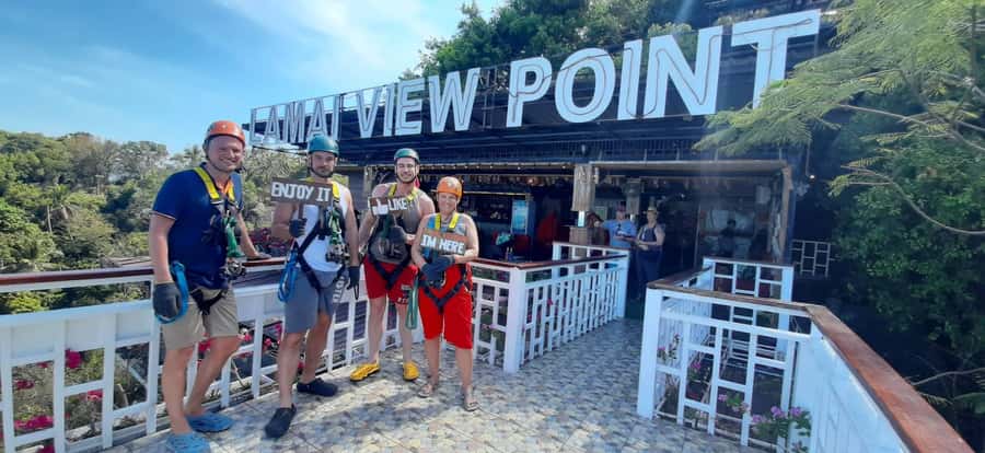 Koh Samui: Zipline Experience of Lamai Viewpoint - The Cable Car Up: where the coastline starts doing the talking