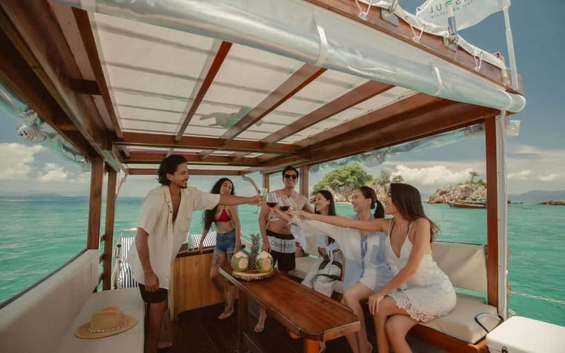 Krabi: 7 Island Tour by Luxury Longtail Boat with Snorkeling - Luxury longtail boat comfort: cushions, toilet, and sound onboard