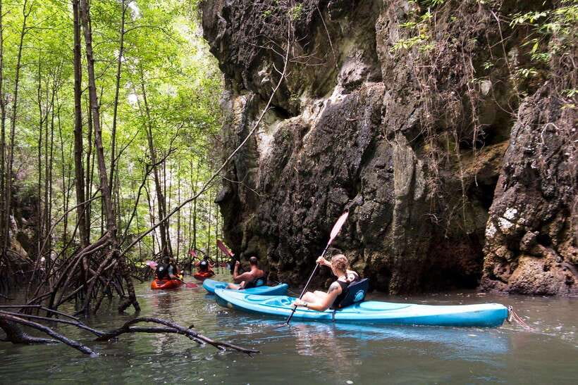 Krabi: A Kayaking Odyssey through Din Daeng Mangrove Maze - Ao Thalane kayaking: emerald water, sandbanks, and low-tide reality