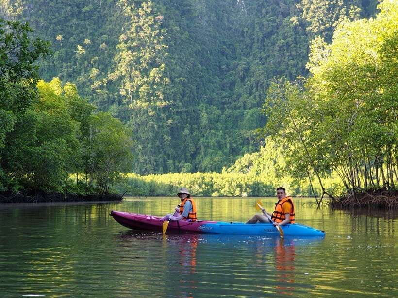 Krabi: Emerald Cool-Down & Kayak Odyssey in Din Daeng Canyon - Monkey Beach swim: quick dip, not a full beach day
