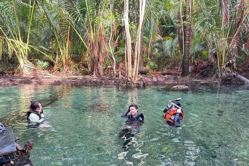 Krabi: Emerald Pool, Hot Springs, and Kayaking Tour - Kayaking on a freshwater stream: calm outing, but watch the river bottom