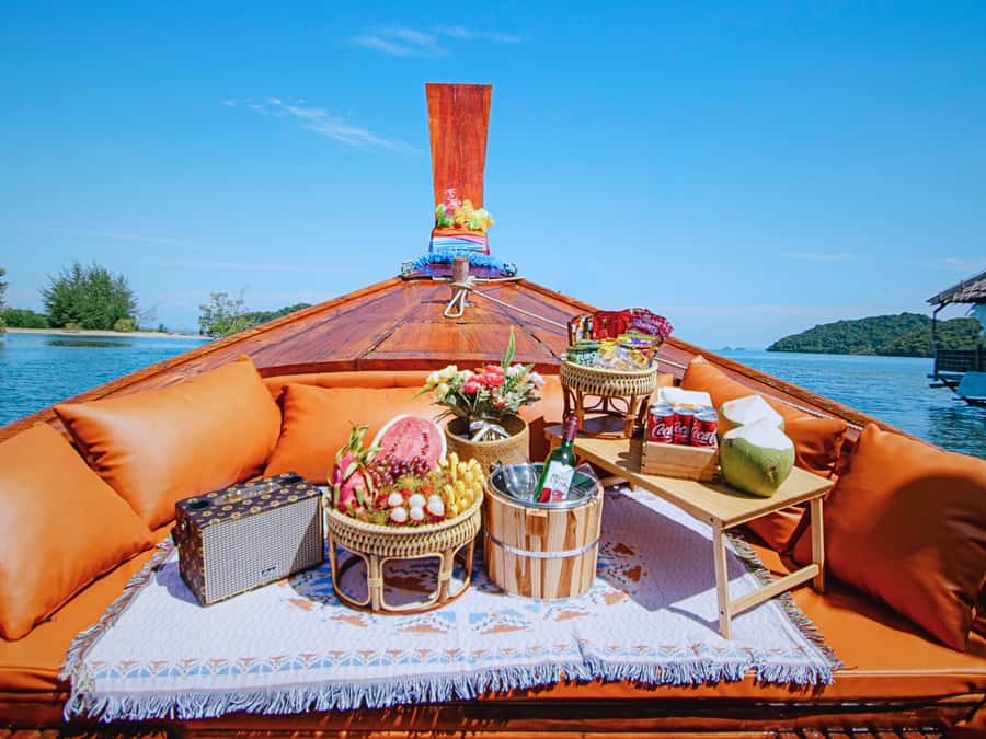 Krabi: Luxury Boat 7 Island Sunset With BBQ & Plankton Tour - The boat: vintage look, modern comfort (and better photos)