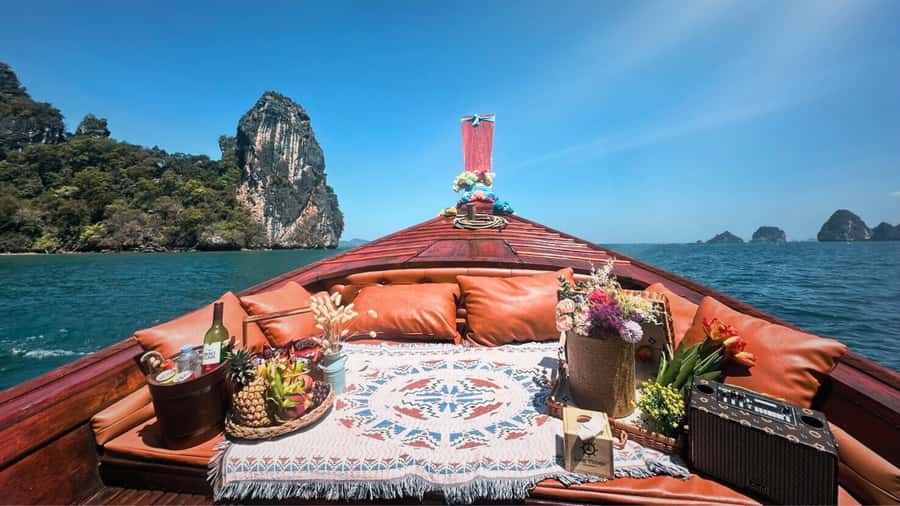 Krabi: Luxury Sunset Cruise to Hong Island Private Tour - Ko Pak Bia and the beach BBQ sunset dinner setup