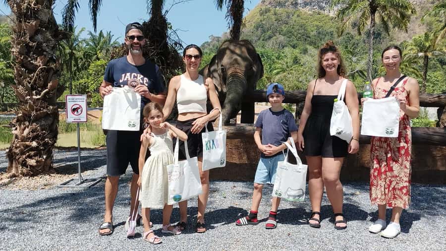Krabi: Observation-Only Elephant Sanctuary 2hrs Mini Moments - Fabric bag painting: a creative break that keeps the day grounded