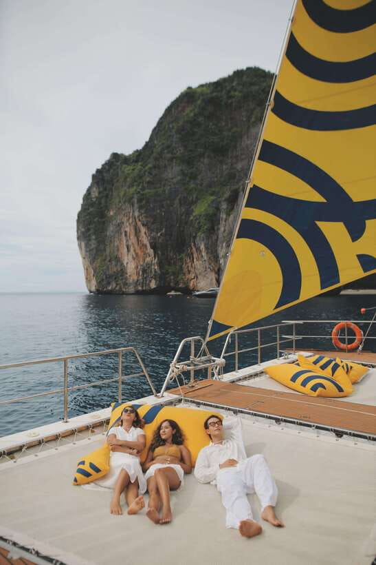 Krabi: Phi Phi Island Luxury Sunset Cruise by Meka Catamaran - Phi Phi Islands swim hour: snorkeling, swimming, and stand-up paddle time