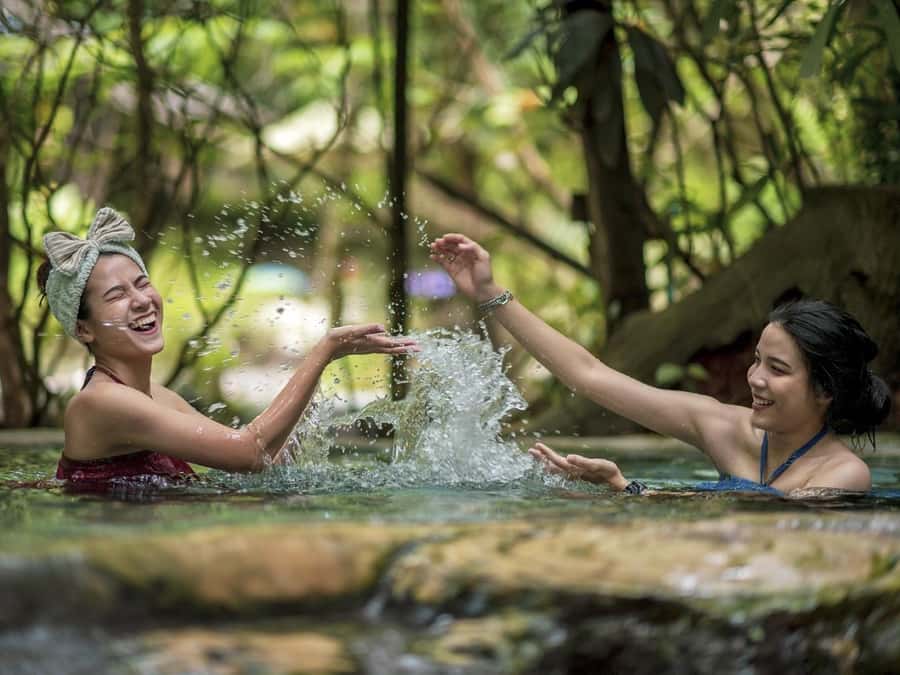 Krabi: Private Hot Spring Spa & Thai Massage Retreat - Warming up with the Hermit exercise and gentle Thai yoga