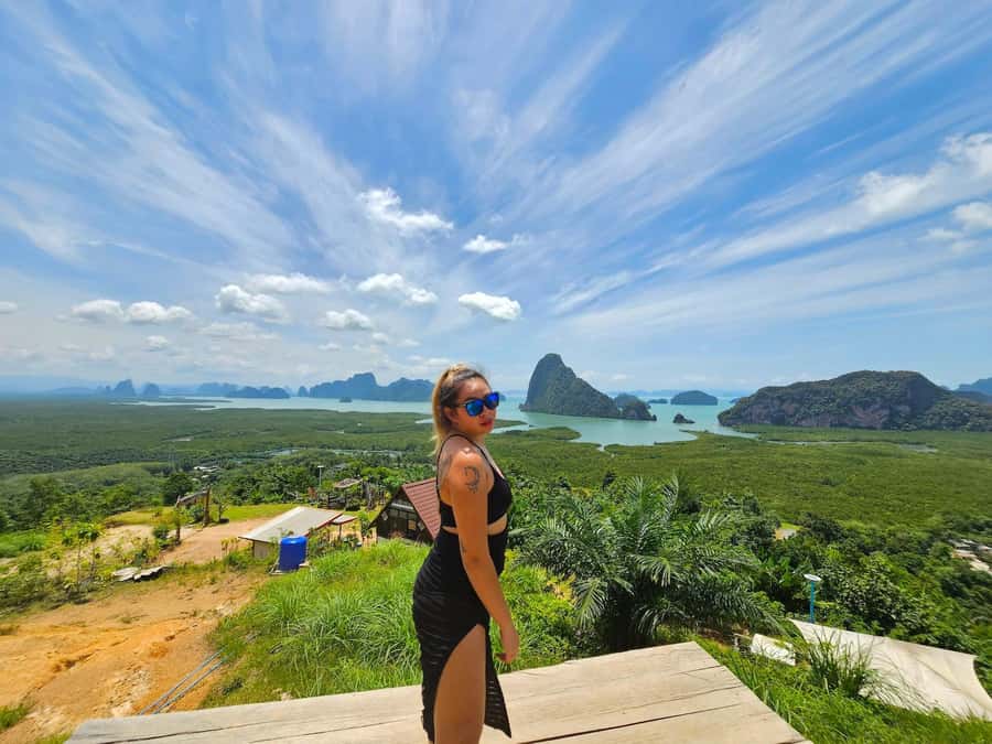 Krabi: Private Tour to James Bond, Ko Panyi & Samet Nangshe - Samet Nangshe viewpoint by 4WD: the calmer finale