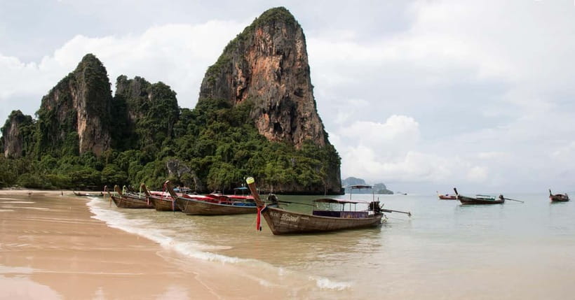 Krabi: Railay Beach & Caves + Jurassic World : Rebirth Sites - Bat Cave viewpoint hike: the active finish with big panorama payoff
