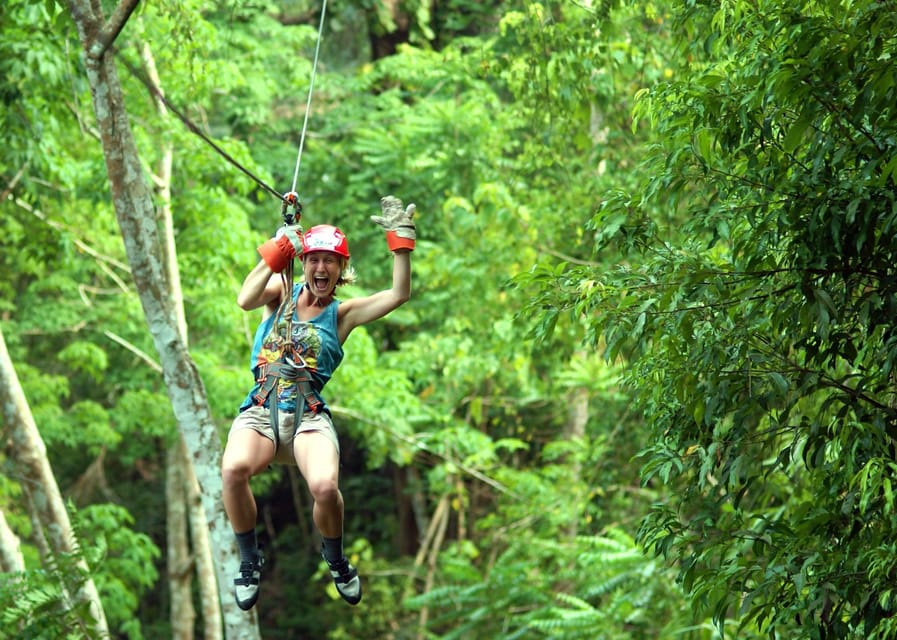 Krabi: Zipline, ATV & Top Rope Climbing Experience - Ziplining in Krabi’s jungle canopy hits different at height