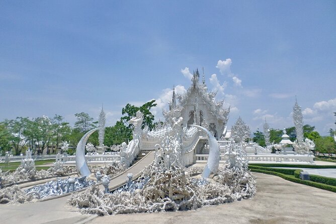 One Day Tour Chiang Rai(White Temple , Blue Temple, Black House) Private Tour - Wat Rong Seur Ten (Blue Temple): Color, Contrast, and a Temple in Progress